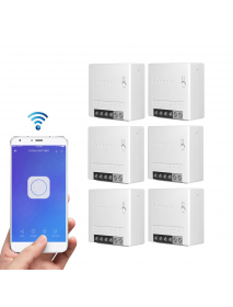 6pcs SONOFF MiniR2 Two Way Smart Switch 10A AC100-240V Works with Amazon Alexa Google Home Assistant Nest Supports DIY Mode Allo