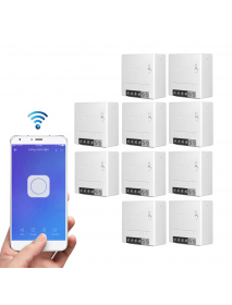 10pcs SONOFF MiniR2 Two Way Smart Switch 10A AC100-240V Works with Amazon Alexa Google Home Assistant Nest Supports DIY Mode All