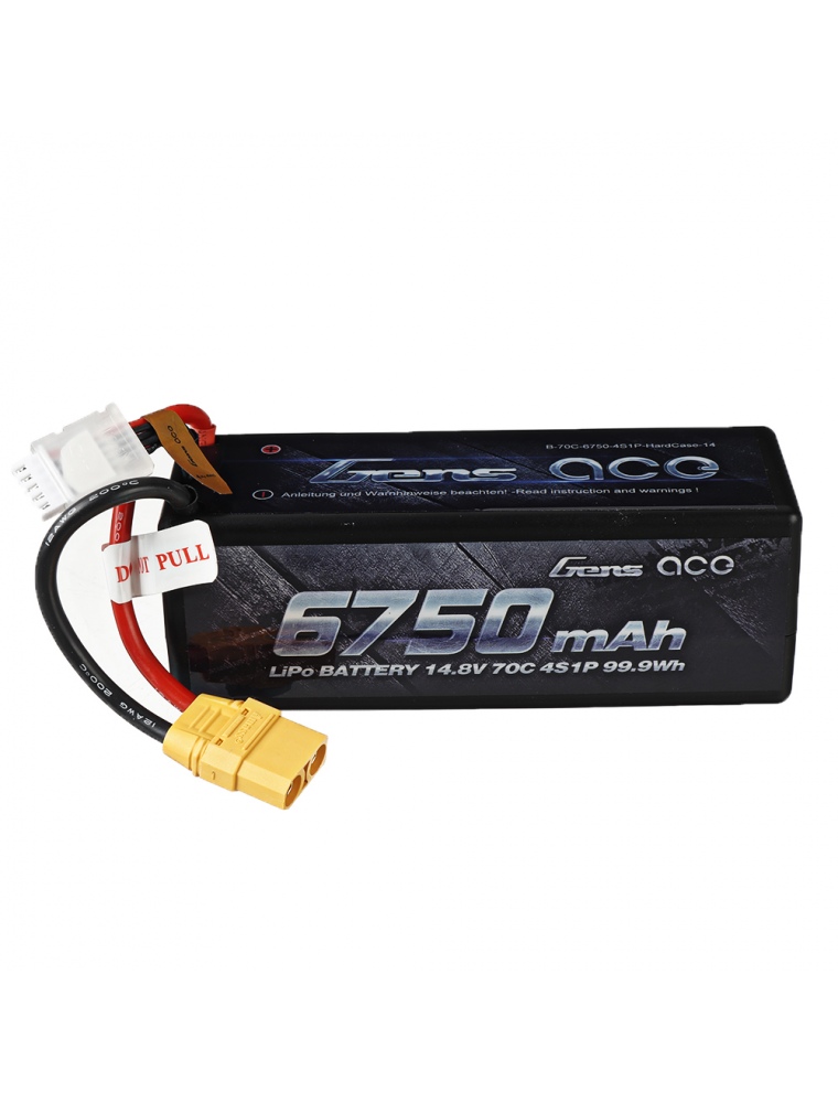 Gens ace 14.8V 6750mAh 70C 4S Lipo Battery XT90 Plug for RC Racing Drone