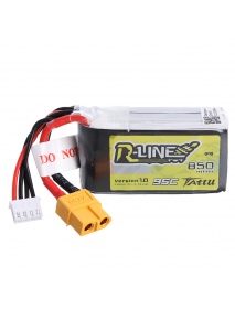 TATTU R-Line 11.1V 850mAh 95C 3S Lipo Battery XT60 Plug for 100mm to 180mm Multirotor FPV  