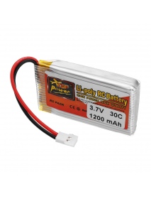 6PCS ZOP POWER 3.7V 1200mAh 30C 1S Lipo Battery White Plug With 6 in 1 Battery Charger