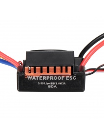60A Brushless Waterproof ESC Electric Speed Controller for 1/10 RC Car Parts