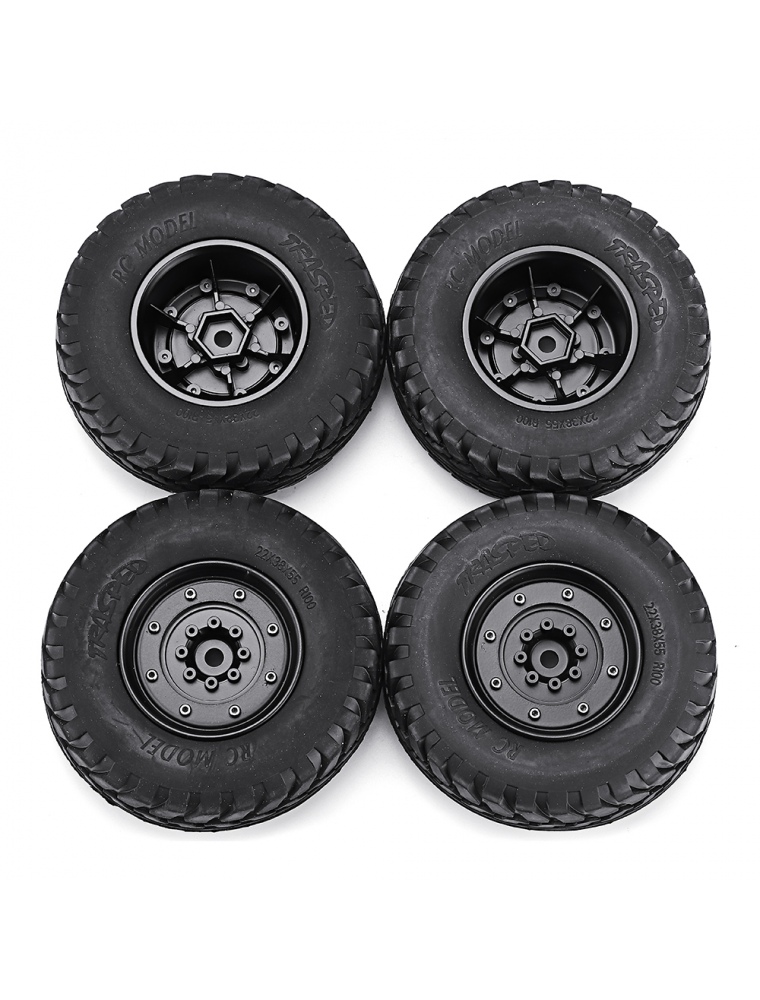 4PCS Rims & Tires RC Car Wheels for HG P408 1/10 RC Car Spare Parts 4ASS-PA008