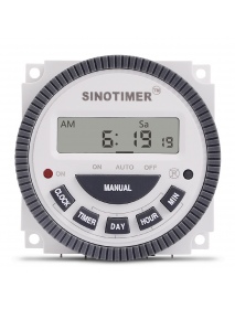 SINOTIMER TM619 12V/24V/220V 7 Days Weekly Programmable Digital LCD Power Timer Programmable Time Switch Relay With UL Listed Re