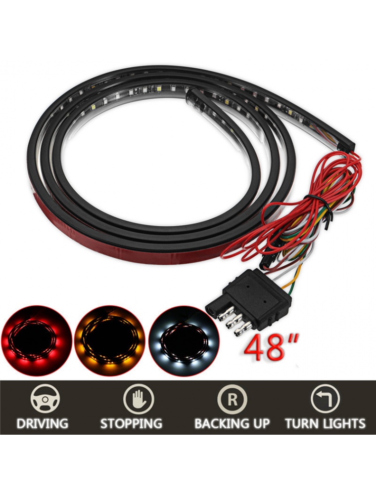 60 Inch 48 Inch SMD 2835 Car LED Tail Light Bar Strip Brake Reverse Consequential Flowing Turn Signal Lamp Waterproof Universal 