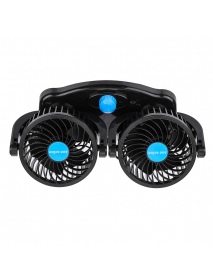 12V/24V 360 Degree All-Round Mini Car Air Dual Fan Powered Auto Vehicle Cooling Summer Low Noise