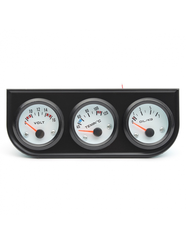 52mm Black Bezel Voltmeter Water Thermometer Oil Pressure Gauge