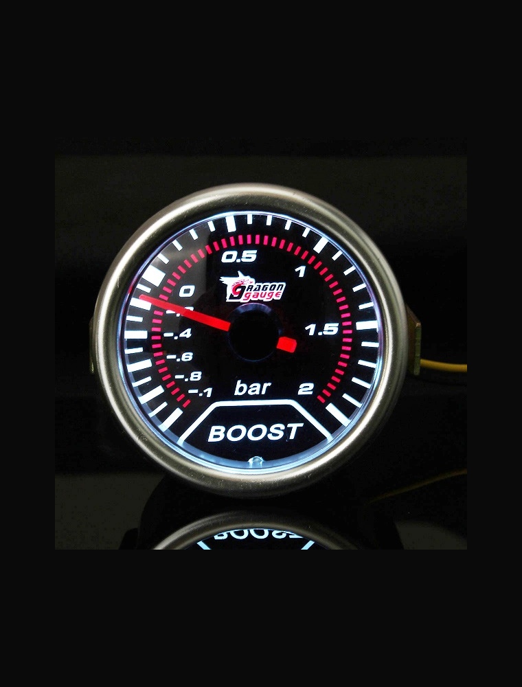 2 Inch Universal Car Red Led Boost Auto Gauge -1 to 2 Bar Meter