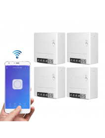 4pcs SONOFF MiniR2 Two Way Smart Switch 10A AC100-240V Works with Amazon Alexa Google Home Assistant Nest Supports DIY Mode Allo