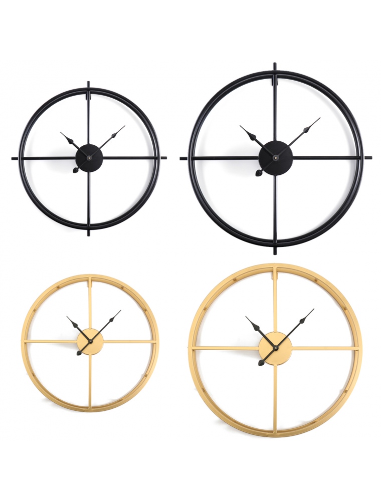 50CM/60CM Double Layer Wall Clock Creative Living Room Round Vintage Wrought Iron Wall Clock