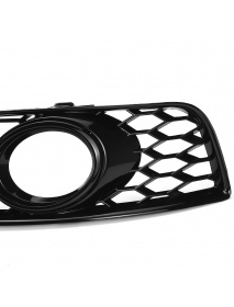 Front Fog Light Lamp Grille Grill Cover Honeyycomb Glossy Black For Audi A3 8P 2009-2013