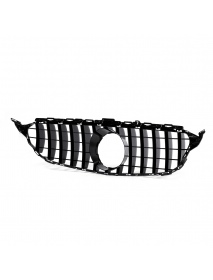Glossy Black Upper Grille For 2015-2018 Mercedes Benz w205 C200 C250 C300 C350 GTR Without Camera