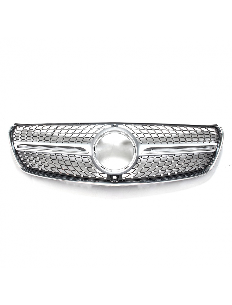 Silver Diamond Front Grille Grill For Mercedes-Benz W447 V200 V220 V250 V260 2015-2018 With Camera