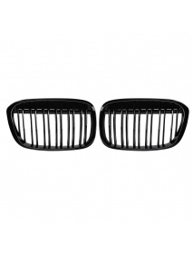 Pair Gloss Black  Double Line Front Kidney Grille For BMW F48 F49 X1  2016-2017