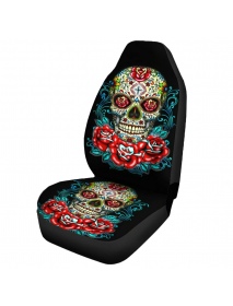 Universal Skull Flower Polyester Car Seat Cover Vehicle Seat Cushion Protector