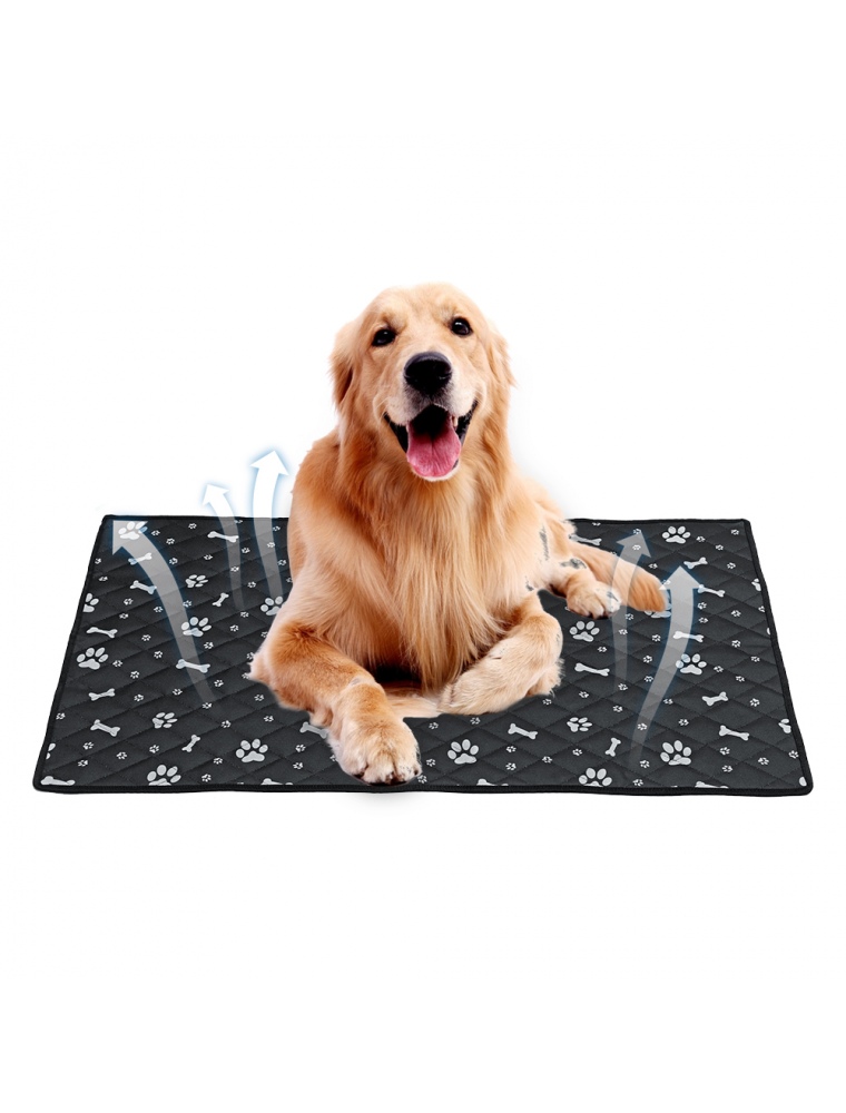 Fiber Pet Dog Cat Soft Summer Cooling Mat Bed Chilly Pad Cushion Black S/M/L/XL