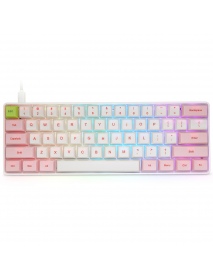 Geek Customized SK61 61 Keys Mechanical Keyboard NKRO Gateron Optical Axis Type-C Wired RGB Backlight White Case Gaming Keyboard