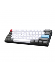 61 Keys White&Grey Keycap Set OEM Profile PBT Thick ANSI Layout Keycaps for 60% Mechanical Keyboard