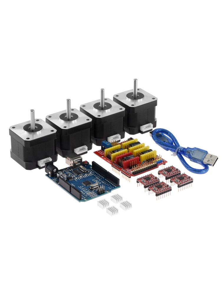 TWO TREES® CNC Shield + UNO R3 Board +4x A4988 Stepper Motor Driver +4x 4401 Stepper Motor Kit for 3D Printer