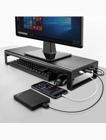 Vaydeer USB 3.0 Aluminum Monitor Stand Laptop Stand Metal Riser Support Transfer Data Charging