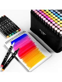 30/40/60/80 Colors Marker Set Dual Head Oily Alcoholic Graffiti Painting Marker Brush Pen Drawing Art Supplies