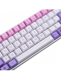 MechZone 135 Keys Pink Flower Keycap Set XDA Profile PBT Sublimation Keycaps for Mechanical Keyboards