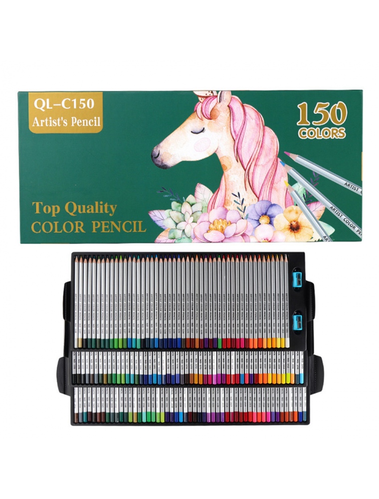 QiLi QL-C150 150 Colors Wood Colored Pencils Artist Painting Oil Color Pencil For School Drawing Sketch Pens Art Supplies Statio