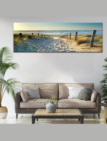1 Piece Canvas Print Paintings Beach Sea Road Wall Decorative Print Art Pictures FramelessWall Hanging Decorations for Home Offi