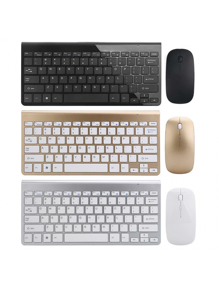 Ultra Thin 2.4GHz Wireless Keyboard and 1200DPI Wireless Ultra Thin Mouse Combo Set with USB Receiver For PC Computer