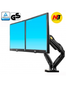 NB F160 Dual Ergonomic Design Monitor Laptop Stand gas spring 10"-27" Dual arms 360 Rotation Computer Screen Holder Clamp Hole F