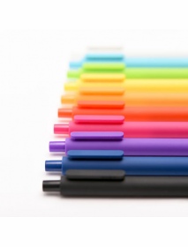 KACO PURE 10Pcs Candy Color Gel Pens 0.5mm Black/Multicolor Gel Ink Pens Press Type Writing Pen Stationery Office School Supplie