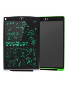 12 Inch 2 Pack LCD Writing Tablet 3 in 1 Mouse Pad Ruler Drawing Doodle Board Monochrome Handwriting Pads for Kids White+Green