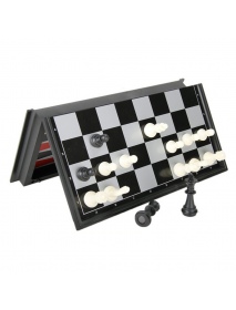Chess Magnetic Backgammon Checkers Set Foldable Board Game 3-in-1 Road International Chess Folding Chess Portable Board Game