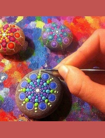 40Pcs Mandala Dotting Tools Set Rock Painting Kit Nail Art Pen Paint Stencil
