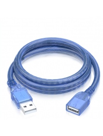 SAMZHE USB 2.0 Extension Cable USB Male to Female Data Cable Transparent Blue High Speed USB Extension Cord BL-903