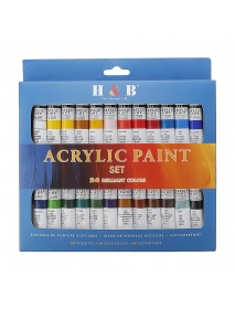 H&B HB-AP24 Professional 24-Color Propylene Pigment Hand-Painted Set Wall Painting DIY Watercolor Paint Set