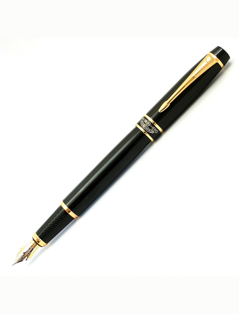 Hero 7032 Fountain Pen 0.5mm Nib Gold Metal Office School Signing Pen Writing Supplies