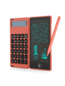 2Pcs Red Gideatech 12 Digits Display Desktop Calculator with 6 Inch LCD Writing Tablet Foldable Repeated Writing Digital Drawing