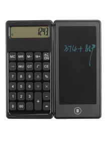 2Pcs Black Gideatech 12 Digits Display Desktop Calculator with 6 Inch LCD Writing Tablet Foldable Repeated Writing Digital Drawi