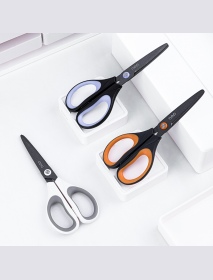 3Pcs Deli 6055 Soft-touch Scissors Black Alloy Stainless Steel Cutter Home Office Hand Craft Scissors Cutting Tools