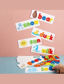 Wooden Alphabet Puzzles Toys Word Spelling Game Educational Toy Letters Card Board Matching Puzzle Game Gift for Kids