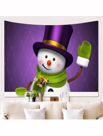 3D Snowman Wall Tapestry Backdrop Decor Art Wall Blanket Home Living Room Office Art Wall Merry Christmas Ornament