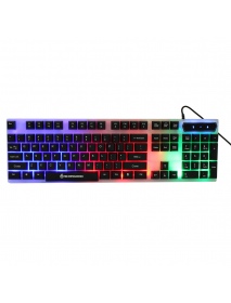 104 Keys USB Wired Gaming Keyboard 1000dpi Mouse Set Suspended Backlight External Game Keyboard with Mouse Pad for PC Computer L