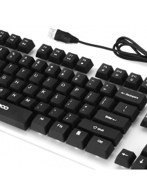 104 Keys USB Wired Gaming Keyboard 1000dpi Mouse Set Suspended Backlight External Game Keyboard with Mouse Pad for PC Computer L
