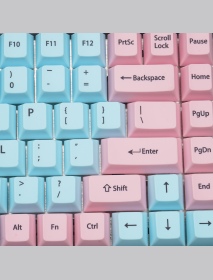 KBDfans 78/98/122 Keys Pink&Blue Keycap Set Cherry Profile PBT Sublimation Keycaps for Mechanical Keyboard
