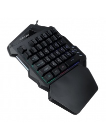 One-handed Keyboard Mouse Mouse Pad Wired Gaming Keypad Desktop RGB Keyboard Mouse Mat
