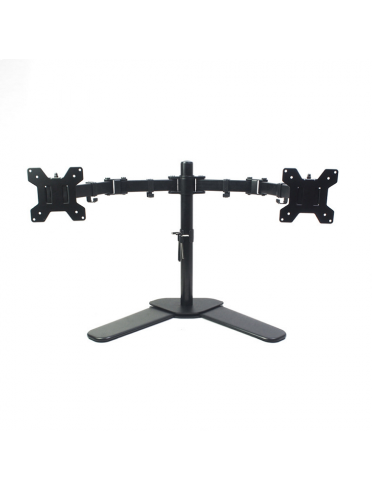 MS01 Monitor Bracket with Dual Pneumatic Arms 2 Monitors 10-27 inch Swiveling 360 ° Height Adjustable Desktop Freely Desk Screen