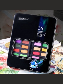 36 Color Solid Watercolor Paint Professional Box Paintbrush Portable Pigment Painting Art Supplies