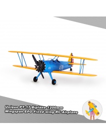 Hookll PT-17 Biplane 1200mm Wingspan EPO RC Airplane KIT/PNP Scaled Fixed-wing Zoomed Aircraft