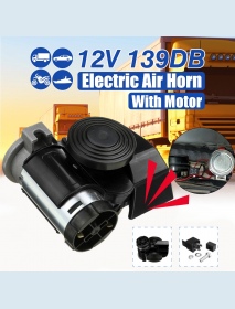 12V 139dB Air Loud Horn Electric Pump Compact Dual Tone For Car Motorcycle